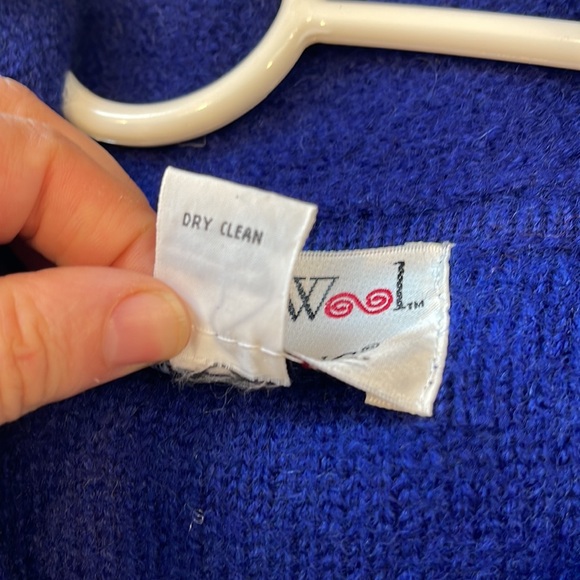 VTG KandraWool Cobalt Blue Coat Size Large Retro NWT 90s Outerwear - Picture 7 of 8